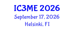 International Conferences on Mining, Metallurgy, and Materials Engineering (IC3ME) September 17, 2026 - Helsinki, Finland