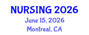 Nursing Conference (NURSING) June 15, 2026 - Montreal, Canada