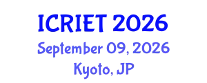 International Conference on Recent Innovations in Engineering and Technology (ICRIET) September 09, 2026 - Kyoto, Japan