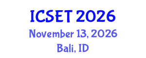 International Conference on Science, Engineering & Technology (ICSET) November 13, 2026 - Bali, Indonesia