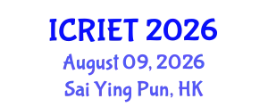 International Conference on Recent Innovations in Engineering and Technology (ICRIET) August 09, 2026 - Sai Ying Pun, Hong Kong