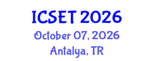 International Conference on Science, Engineering & Technology (ICSET) October 07, 2026 - Antalya, Turkey