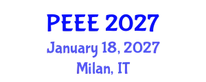 International Conference on Power, Energy and Electrical Engineering (PEEE) January 18, 2027 - Milan, Italy