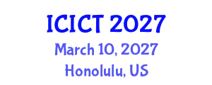 International Conference on Information and Computer Technologies (ICICT) March 10, 2027 - Honolulu, United States