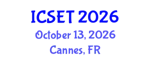 International Conference on Science, Engineering & Technology (ICSET) October 13, 2026 - Cannes, France