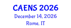 International Congress on Chemical, Agricultural, Environmental & Natural Sciences (CAENS) December 14, 2026 - Rome, Italy
