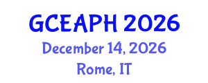 International Conference on Green Chemistry, Ecological Agriculture & Public Health (GCEAPH) December 14, 2026 - Rome, Italy