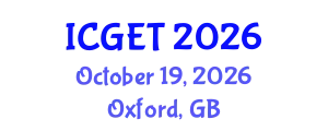 International Conference on Green Energy and Technology (ICGET) October 19, 2026 - Oxford, United Kingdom