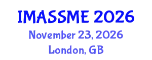 InSciTech Meet on Aerospace, Space Science & Mechanical Engineering (IMASSME) November 23, 2026 - London, United Kingdom