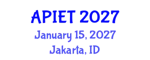 Asia-Pacific Intelligent Educational Technologies Conference (APIET) January 15, 2027 - Jakarta, Indonesia
