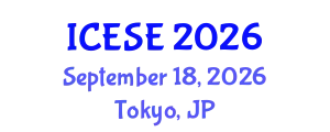 International Conference on Environmental Science and Engineering (ICESE) September 18, 2026 - Tokyo, Japan