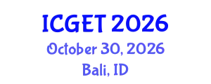International Conference on Green Energy and Technology (ICGET) October 30, 2026 - Bali, Indonesia