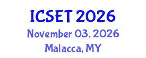 International Conference on Science, Engineering & Technology (ICSET) November 03, 2026 - Malacca, Malaysia