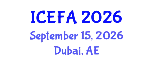 International Conference on Economics Finance and Accounting (ICEFA) September 15, 2026 - Dubai, United Arab Emirates