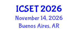 International Conference on Science, Engineering & Technology (ICSET) November 14, 2026 - Buenos Aires, Argentina