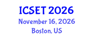 International Conference on Science, Engineering & Technology (ICSET) November 16, 2026 - Boston, United States