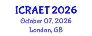 International Conference on Recent Advances in Engineering and Technology (ICRAET) October 07, 2026 - London, United Kingdom