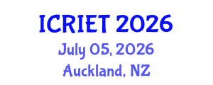International Conference on Recent Innovations in Engineering and Technology (ICRIET) July 05, 2026 - Auckland, New Zealand