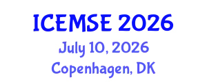 International Conference on Electrochemistry, Material Science and Engineering (ICEMSE) July 10, 2026 - Copenhagen, Denmark