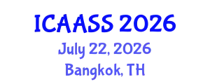 International Conference on Astronomy, Astrophysics, Space Science (ICAASS) July 22, 2026 - Bangkok, Thailand