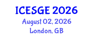 International Conference on Environmental Science & Green Energy (ICESGE) August 02, 2026 - London, United Kingdom
