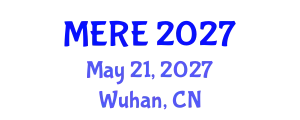 International Conference on Mechanical, Electronic and Robotics Engineering (MERE) May 21, 2027 - Wuhan, China