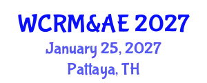 World Congress on Robotics, Manufacturing & Automobile Engineering January 25, 2027 - Pattaya, Thailand