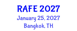 International Conference on Research in Agriculture & Food Engineering (RAFE) January 25, 2027 - Bangkok, Thailand