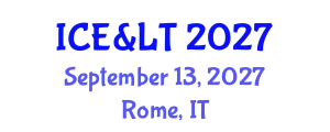 International Conference on Education & Learning Technology September 13, 2027 - Rome, Italy
