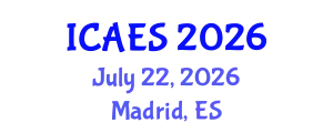 International Conference on Arts, Education and Social Science (ICAES) July 22, 2026 - Madrid, Spain