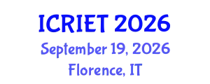 International Conference on Recent Innovations in Engineering and Technology (ICRIET) September 19, 2026 - Florence, Italy