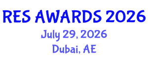 Research Awards and Recognitions (RES AWARDS) July 29, 2026 - Dubai, United Arab Emirates