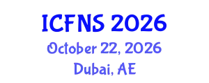 International Conference on Food, Nutrition and Supplements (ICFNS) October 22, 2026 - Dubai, United Arab Emirates