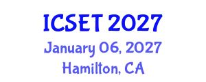 International Conference on Science, Engineering & Technology (ICSET) January 06, 2027 - Hamilton, Canada