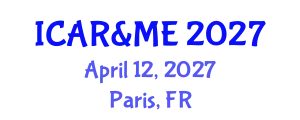 International Conference on Aeronautical, Robotics & Manufacturing Engineering April 12, 2027 - Paris, France