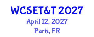 World Conference on Studies on Education, Teaching & Technology April 12, 2027 - Paris, France
